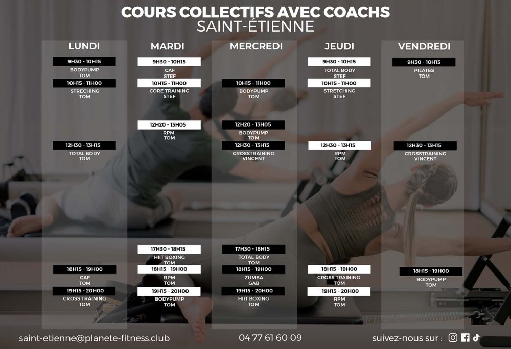 Planning cours collectif